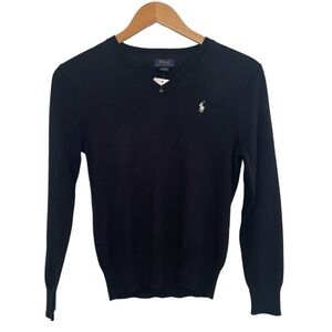 NWT Polo by Ralph Lauren Kids V-Neck Navy Sweater M (10-12)